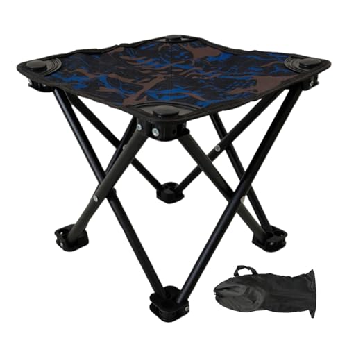 Silla De Campamento: Asiento Plegable De Viaje, Apoyo Pesado | Taburete Al Aire Libre con De Almacenamiento para El Festival De De Montañismo En La Playa Trekking Picnic Mochilado De