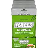 HALLS Defense Assorted Citrus Sugar Free Vitamin C Drops, Dietary Supplement Drops, 12 Bags of 25 Drops (300 Total Drops)