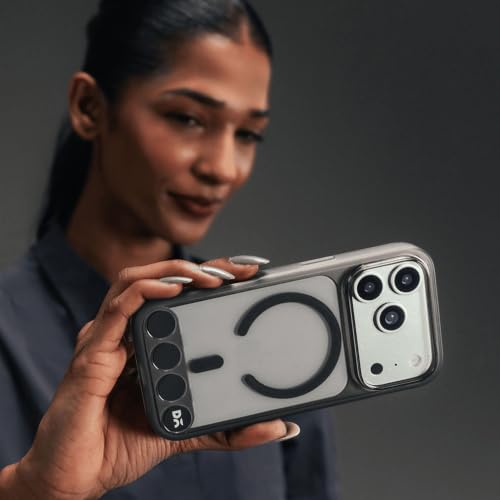 Image of DailyObjects iPhone 17 Pro Stack Clear Classic Case Cover | Compatible with MagSafe | Camera & Body Protection | Scratch Proof | Dual Hybrid Protection | Wireless Charging - Raven Black