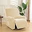 Fodera Elasticizzata Per Poltrona Relax Malta | Tessuto Jacquard Beige C02 | Vestibilità Perfetta Con Poggiapiedi | Lavabile - 4