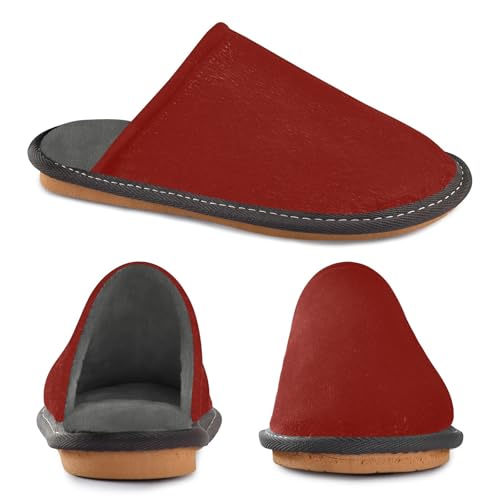 ODAWA Barn Red Comfy Washable Fall House Slippers, Memory Foam Mens Slip On House Shoes Size 4-54