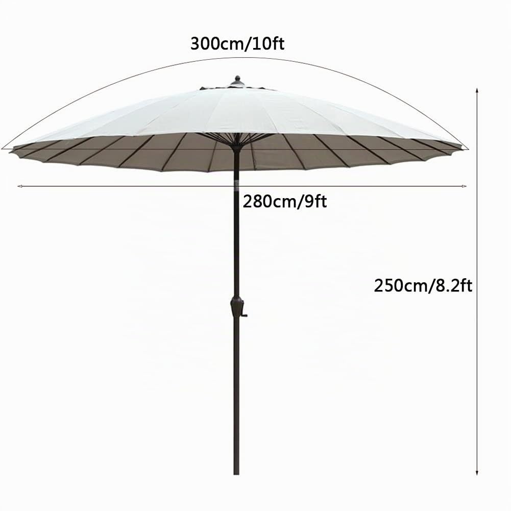 Wasserdichter Terrassenschirm für den Außenbereich, ø 300 cm, Knickbar Verstellbarer Shanghai-Gartenschirm, Markttisch-Sonnenschirm, Druckknopf-Neigbar (Color : Green)