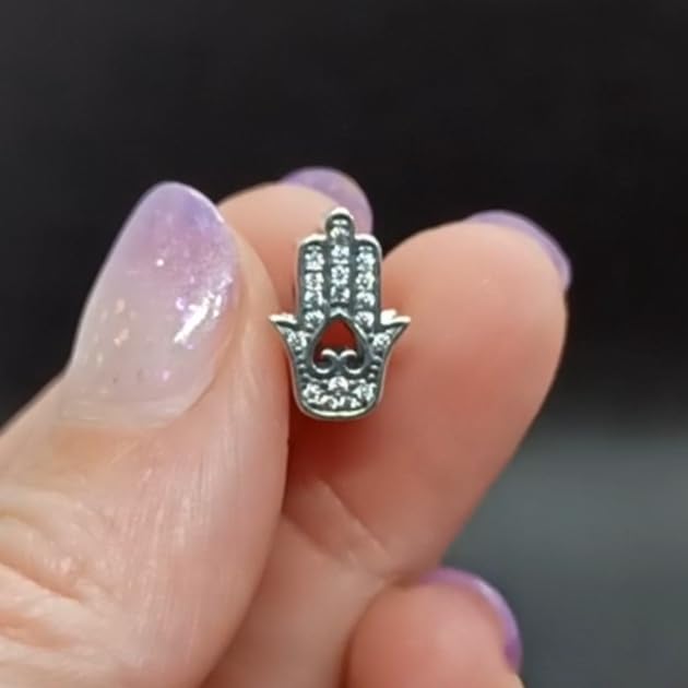 Charm colgante hamsa de plata esterlina amuleto compatible pulsera europea 2
