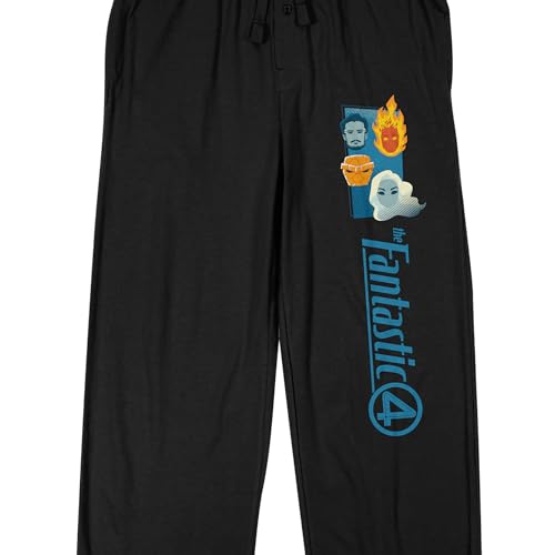 The Fantastic Four: First Steps Character Head Men's Black Sleep Pajama Pants2