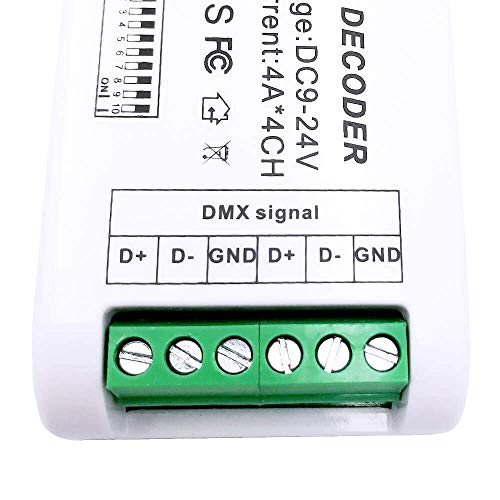 Giderwel Mini 4 Channel Dmx Decoder,Rgbw Dmx Decoder,16A Rgb Rgbw Led Strip Controller+Rgbw Led Strip Lights,Rgb Cold White Dimmable Flexible Light Strip #TOP7