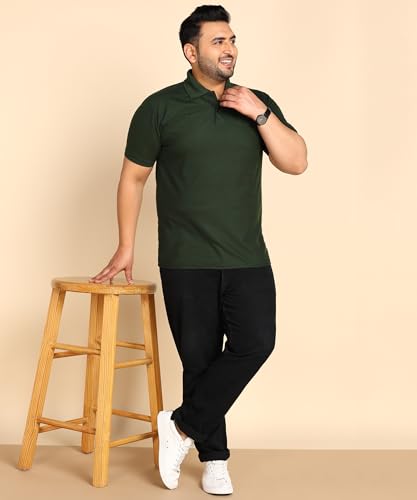 Image of INKKR Plus Size Solid Men's Polo Neck T-Shirt