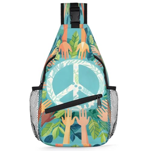 Bolso bandolera unisex para senderismo y viaje 7.9x3.5x14.2 pulg