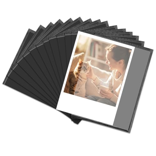 Minxulan 15 Piezas Foto Iman Nevera para Polaroid Instax Mini Foto, 9,5 × 6,7 cm Marco de Fotos Magnético para Refrigerador,Bolsas Magnéticas,Imanes Personalizados Nevera,Photo Fridge Magnet, Negro