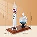 Lily's Home Galileo Thermometer with Etched Glass Globe Barometer 64ºF–80ºF, A Timeless Design with Wood Base, Gift for Friends and Family, Holiday Gift, Indoor & Outdoor Home Décor (9 in x 12 in)