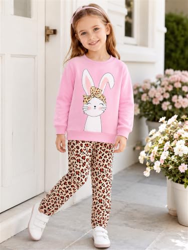 Image of Little Girls Clothes Sets - Cute Sweatshirts Top Shirt & Leggings 2 Piece Kids Fall Winter Outfits Toddler Clothing