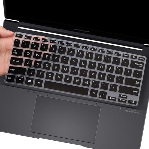 Image of RAYA Silicone Keyboard Skin Cover for ASUS Vivobook 14 OLED (X1405 / M1405) & Vivobook S 14 Flip (TP3402 / TN3402) & VivoBook S 14 OLED (S3402) Laptop (Black)