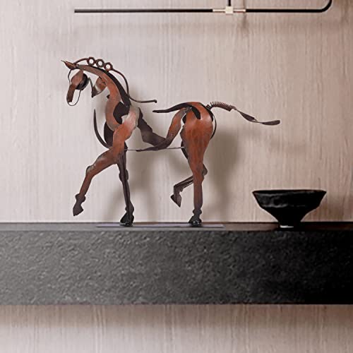Handmade-Horse-Statue-Unique-Rustic-Decor-for-Office-Home-Hand-Painted-Metal-Sculpture-Perfect-Handicraft-Gift-for-Horse-Lovers-Brown Handmade Horse Statue Unique Rustic Decor for Office Home Hand Painted Metal Sculpture Perfect Handicraft Gift for Horse Lovers Brown