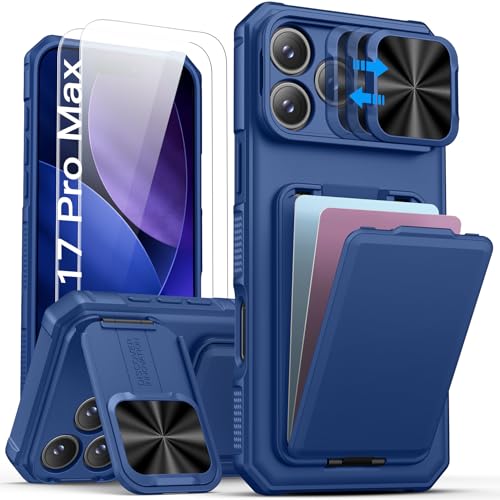 Image of SSLOTSCASE for iPhone 17 Pro Max Case with 2X Screen Protector, Blue