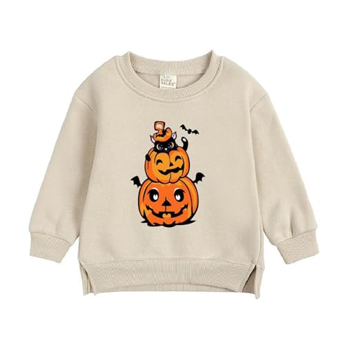 Kids Tales Boys Girls Halloween Sweatshirt Toddler Brushed Printed Pullover Baby Thick Skeleton Pattern Tops Kids