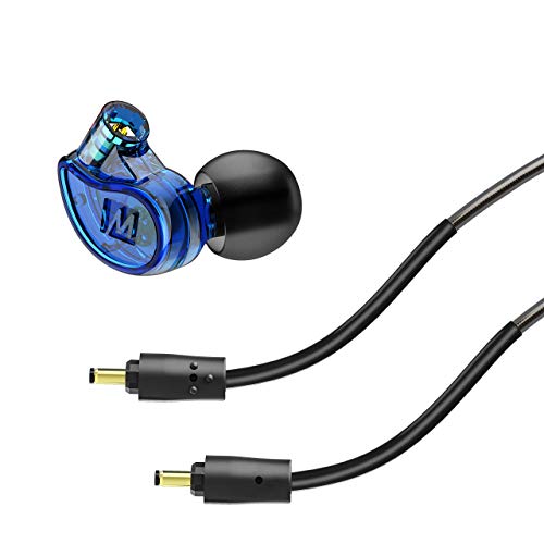Image of MEE audio M6 PRO In Ear Monitor Headphones for Musicians, 2nd Gen Model With Upgraded Sound, Memory Wire Earhooks & Replaceable Cables, Noise Isolating Professional Earbuds, 2 Cords Included (Blue)