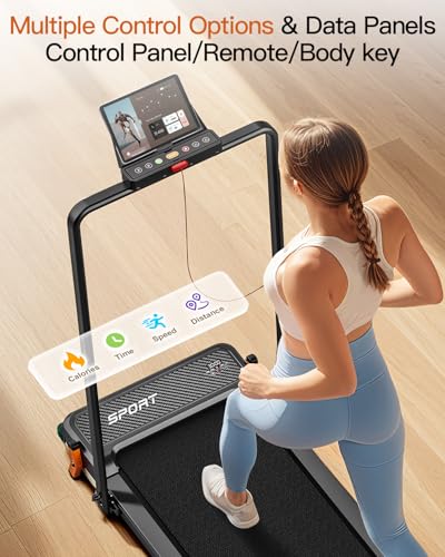 Image of FUNRAY Versatile Walking Pad Treadmill with Incline - Dual-Sided Under Desk Treadmill with Foot Massage,2 in 1 Walking Pad for Home /Office, Portable Compact Treadmills with 330LBS Weight Capacity