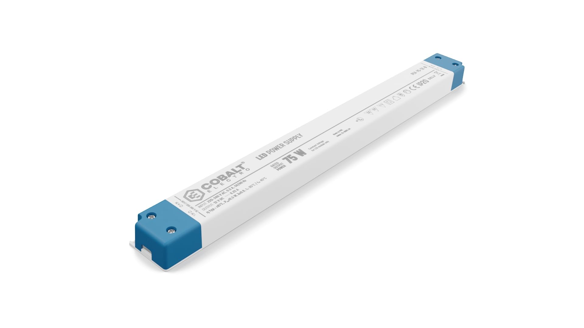 PLV zasilacz LED 75 W, 12 V | stopień ochrony IP20 | kompaktowy, wydajny i bezpieczny, transformator do oświetlenia LED