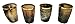 Sixth Sense Horn Shot Glasses Real Horn Cup Set of 4 pieces Handicrafted Natural Horn Glass 3 inch Polished with brass trim To serve Winee and Beer