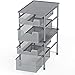 Simple Houseware Stackable 2 Tier Sliding Basket Organizer Drawer, Silver