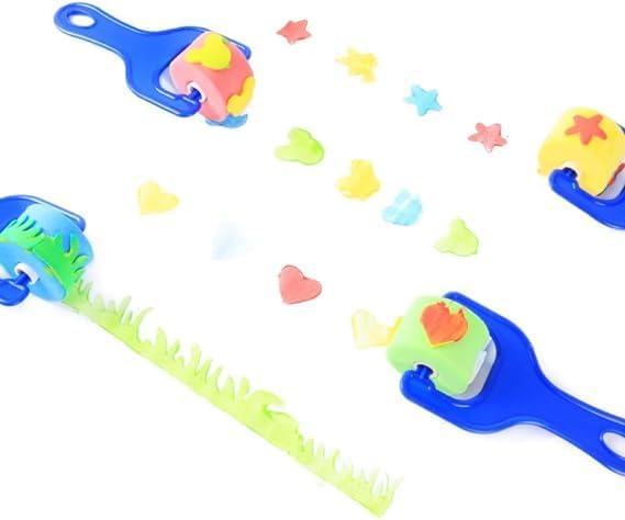 Brille Bee Sponge Stamp Foam Painting Brushes, Flower Shapes, Art Paint Drawing Tools, DIY Graffiti Stamps for Kids Early Learning (Spounge Roller Star) - Image 4 thumbnail