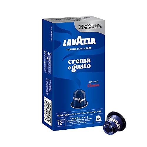 Image of Lavazza Crema E Gusto Classico, Aluminium Nespresso Compatible Coffee Capsules | Pack Of 30 | Intensity 12 | 57 Gram
