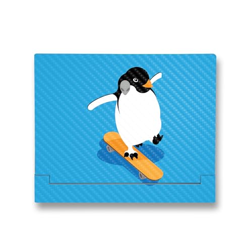 Image of MightySkins Carbon Fiber Skin Compatible With Alienware X14 R2 (2023) Full Wrap Kit - Skater Penguin | Protective Durable Textured Carbon Fiber Finish | Easy To Apply & Change Styles | Made in the USA