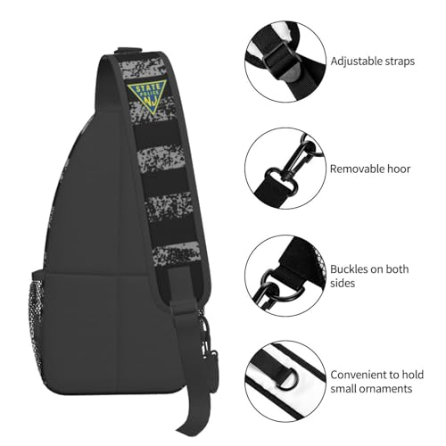 Mochila tipo bandolera pequeña negra resistente al agua miniatura 6