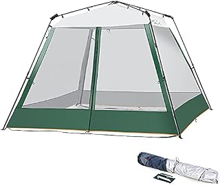 Fully Automatic Opening and Closing Portable Pavilion, 4-Sided Breathable Mesh Is Sun-Proof and Rain-Proof, Suitable for 5-8 People,Green