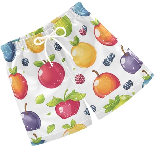 Pigsaly Boys' Swim Board Shorts Cute Peach Blueberry Pear Mango Gummy Jelly Candy Boy's Swim Trunks Kids Swimwear S