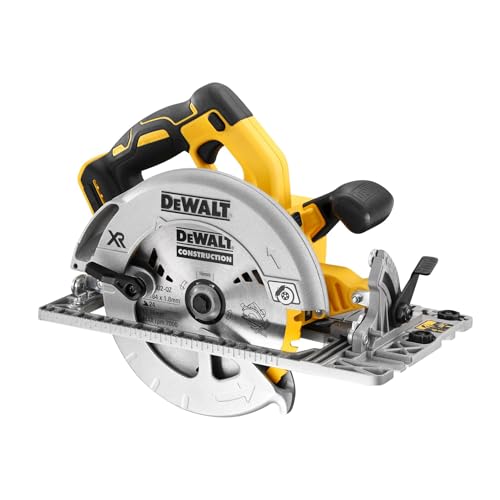 DEWALT XR 18V Bürstenloser 184mm Handkreissäge, Führungsschienen-kompatibel, 58mm Schnitttiefe, Werkzeuglose Einstellung, TSTAK Koffer, LED, AirLock Staubabsaugung, Solo-Gerät – DCS572NT-XJ