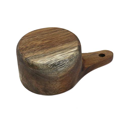 Vaso medidor de madera 0.5 taza natural miniatura 4