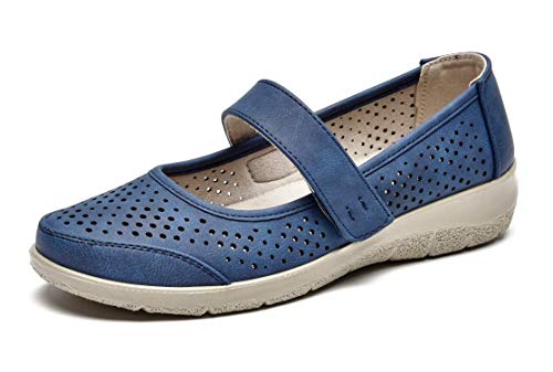 VJH confort Mary Jane Flats Orthopedic Shoes Women's,Breathable Slip-On Light Weight Comfort Orthotic Casual Walking Shoes