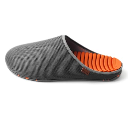 surippa | 3.0 RELAX | Zapatillas de estar por casa | (Gris - Naranja, Sistema tallas calzado EU, Adulto, Números, mediano, 44)
