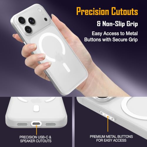 Image of ZAP CASE Paper Thin Case for iPhone 17 Pro Max | Ultra-Slim 0.5 mm Back Cover | Metal Buttons | Lightweight | Matte Finish | Anti-Fingerprint | Scratch Resistant | Camera Protection | Magsafe | White