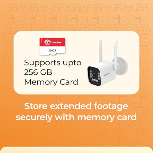 Image of Trueview 3MP 4G SIM Bullet Security Camera | All Time Color Night Vision | IP66 Waterproof | Human Detection | Two Way Audio | 256GB Memory Card Support | STQC Approved