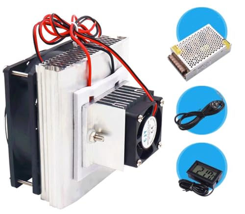 Mini-Klimaanlage DC 12 V DIY Thermoelektrisches Peltier Kühlsystem Kühlkörper + 12 V 78 W Schalter Netzteil Treiber + Thermometer mit Sonde