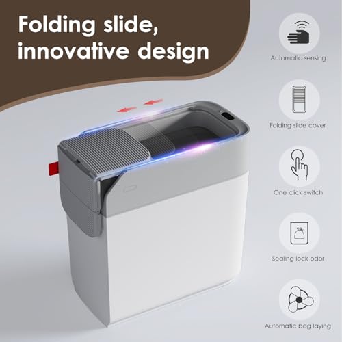 Basurero sensor inteligente con tapa corrediza 3.2 galones miniatura 3