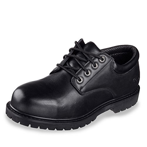 Skechers Men's Cottonwood ElksOxfords, Black Leather, 42.5