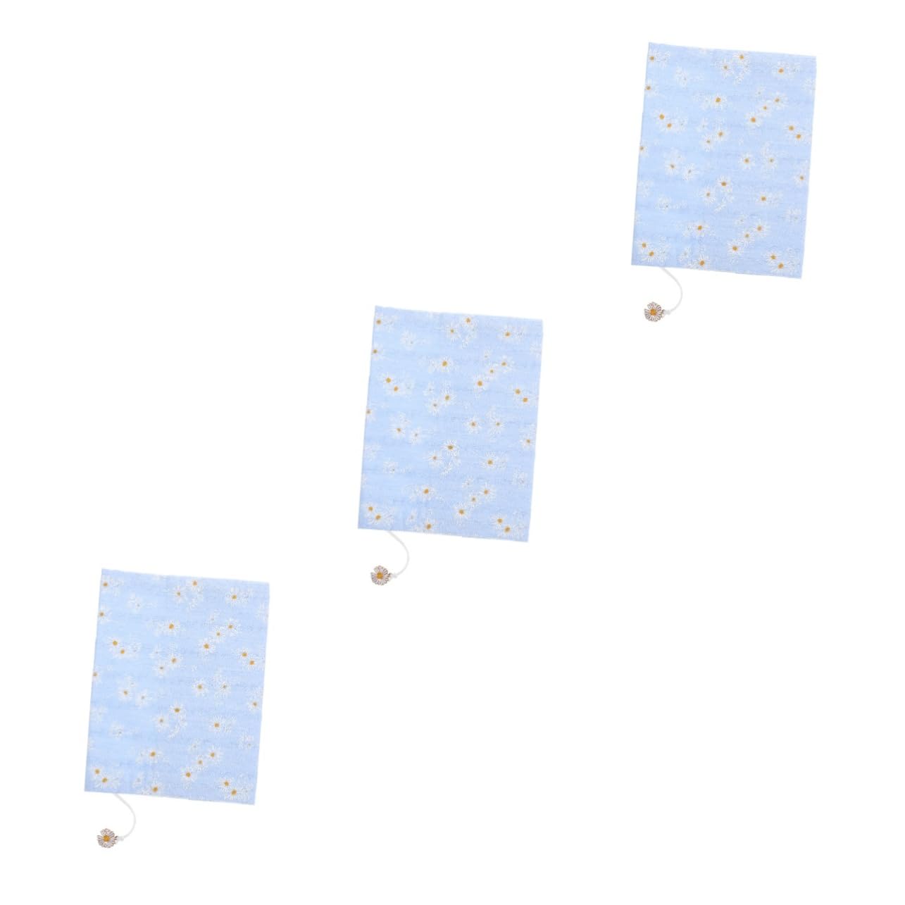 VILLCASE 3pièces Couverture De Décorative Tissu Pour Carnet Housse Manuelle Satin Avec Motif De Marguerite Pour Scrapbooking De Ouvrages