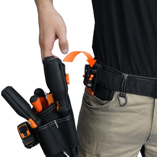 MELOTOUGH Quick Detach Belt Clip Tool Pouch Tool Belt Pouches Utility Tool Organizer Pouch with Hammer Holder for Electrician,Carpenter,Construction,Technician(Orange) 7 MELOTOUGH Quick Detach Belt Clip Tool Pouch Tool Belt Pouches Utility Tool Organizer Pouch with Hammer Holder for Electrician,Carpenter,Construction,Technician(Orange) - Image 7