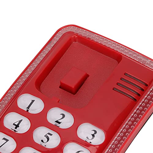 Elprico Wandmontiertes Telefon, Schnurgebundenes Telefon mit Wahlwiederholung, Schnellblitz-Stummschaltung, Festnetztelefon für das Home Hotel School Office(Rot)