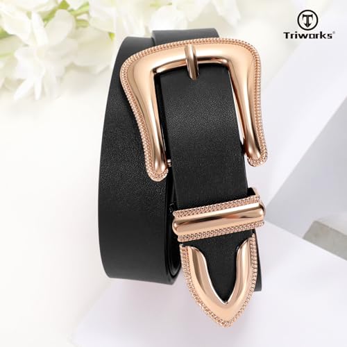 Women Leather Belt Fashion Leather Waist Belt for Pants Jean Ladies Western Leather Belt 6