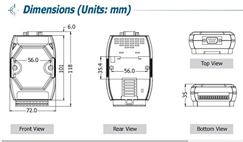 Icp Das Usa Icp-I-7520 Isolated Rs-232 To Rs-485 Serial Converter With Din Rail Mount. #TOP7