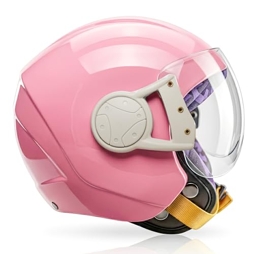 Image of HYP3 Junior Solid ISI Certified Open Face Kids Helmet for Boys & Girls | Lightweight & Impact Resistant Safety Helmet for Children - Scooter /Motorcycles (Rose Gold, S)