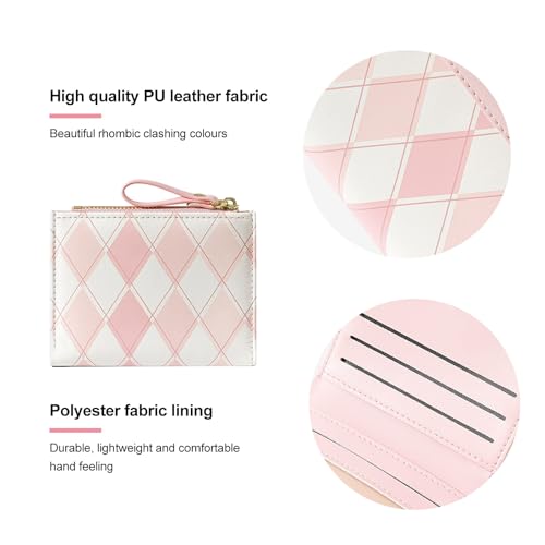 Mokoze Cute Wallet, Small Womens Wallets with Credit Card Slots and Zip Pocket PU Leather Bifold Wallet for Girls and Women, Gift Giving and Daily Use (Green)4