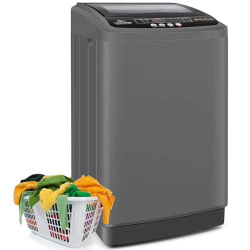 Image of Nictemaw Portable Washing Machine 20Lbs Portable Washer Machine with Drain Pump, 2.8 Cu.ft Washer and Dryer Combo with 10 Programs 8 Water Levels Laundry Machine for Apartments- Slow-Close Glass Cover