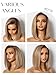 GORGIUS Blonde Bob Wig with Highlights Glueless Straight Short Synthetic Lace Front Wigs For Women Pre Cut Pre Plucked Side Part Hairline 12 Inch