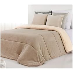 Ugg Edredon Acomoda Textil – Edredón Nórdico de Sedalina con Borreguito 240x250cm. Edredón Sherpa Estampado para Cama de 135 y 150, Manta Cama Matrimonio y Sofá de Invierno, Cálida y Suave. (Visón)