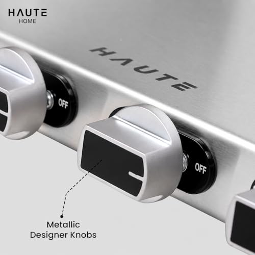 Image of Essencia series 3 Burner Manual Stove | 2MM thick Stainless Steel | 1 Jumbo 1 Medium 1 Small |Door Step Service | 10 year warranty By Haute Home