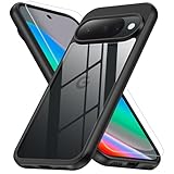 Google Pixel 10ケース 耐衝撃 ガラスフィルム保護付き pixel10ケース 米軍MIL規格 耐久性 黄変防止 薄型 ワイヤレス充電対応 ストラップホール付き ピクセル10 カバー 6.3インチ ストラップホール付き ブラック AXAG